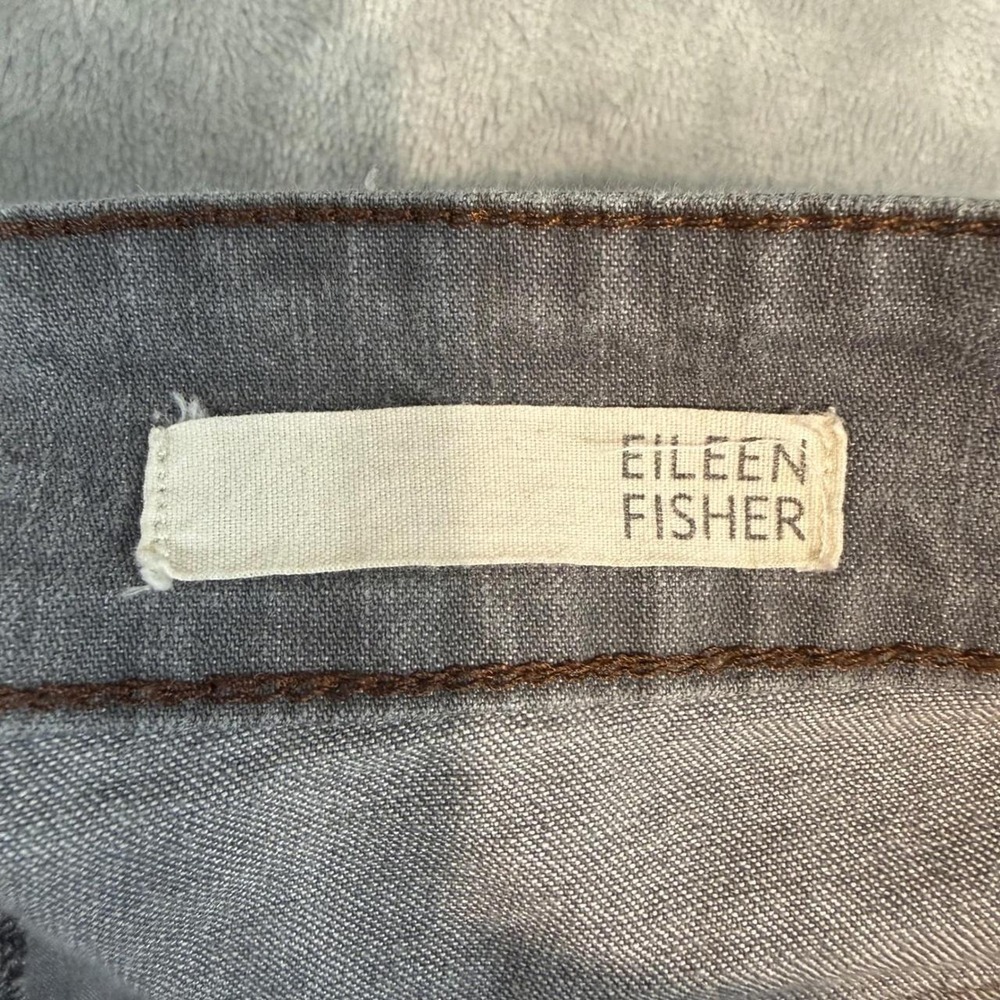 Eileen Fisher Gray Wide Leg Jeans Womens Size 10 Mid Rise Stretch Made in USA - Picture 3 of 8